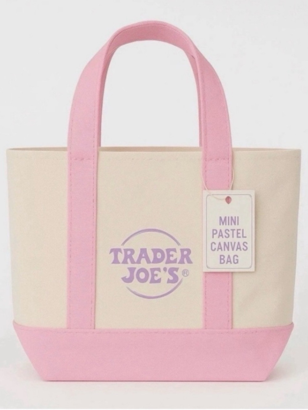 🩷 TRADER JOE’s Mini Canvas Tote - Pink
